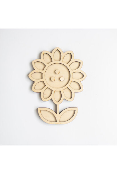 Houten speeltray zonnebloem