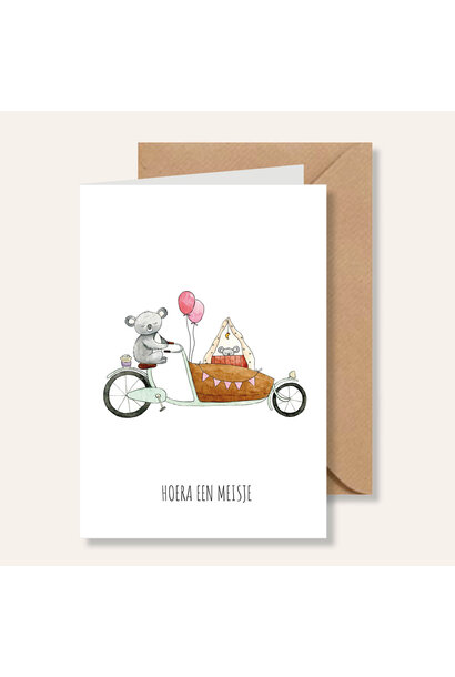 Juulz wenskaart | koala hoera een meisje