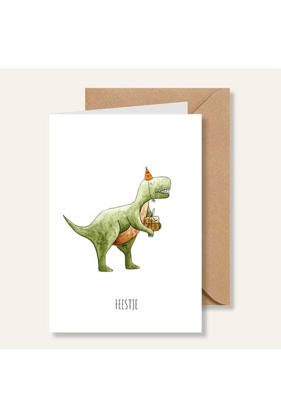 Juulz wenskaart | tyrex feestje