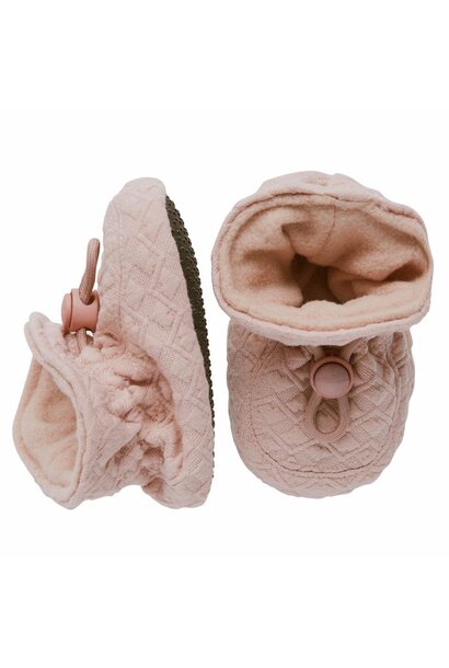 Melton slofjes met anti slip - 507 oud roze