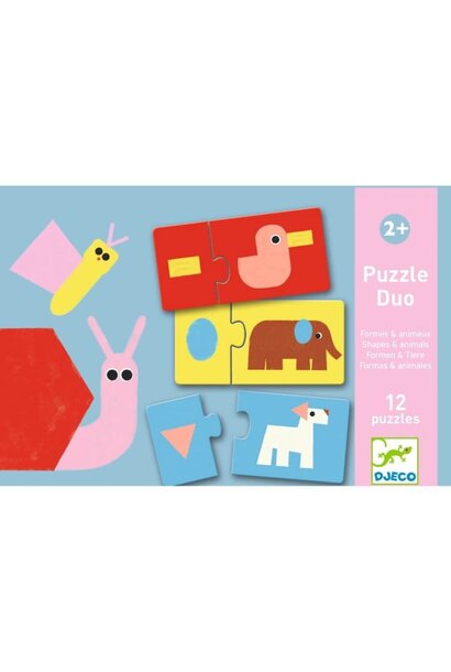 Djeco duo puzzel - dieren vormen DJ08256