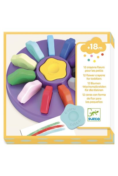 Djeco waskrijt bloemen 12 delig DJ09005
