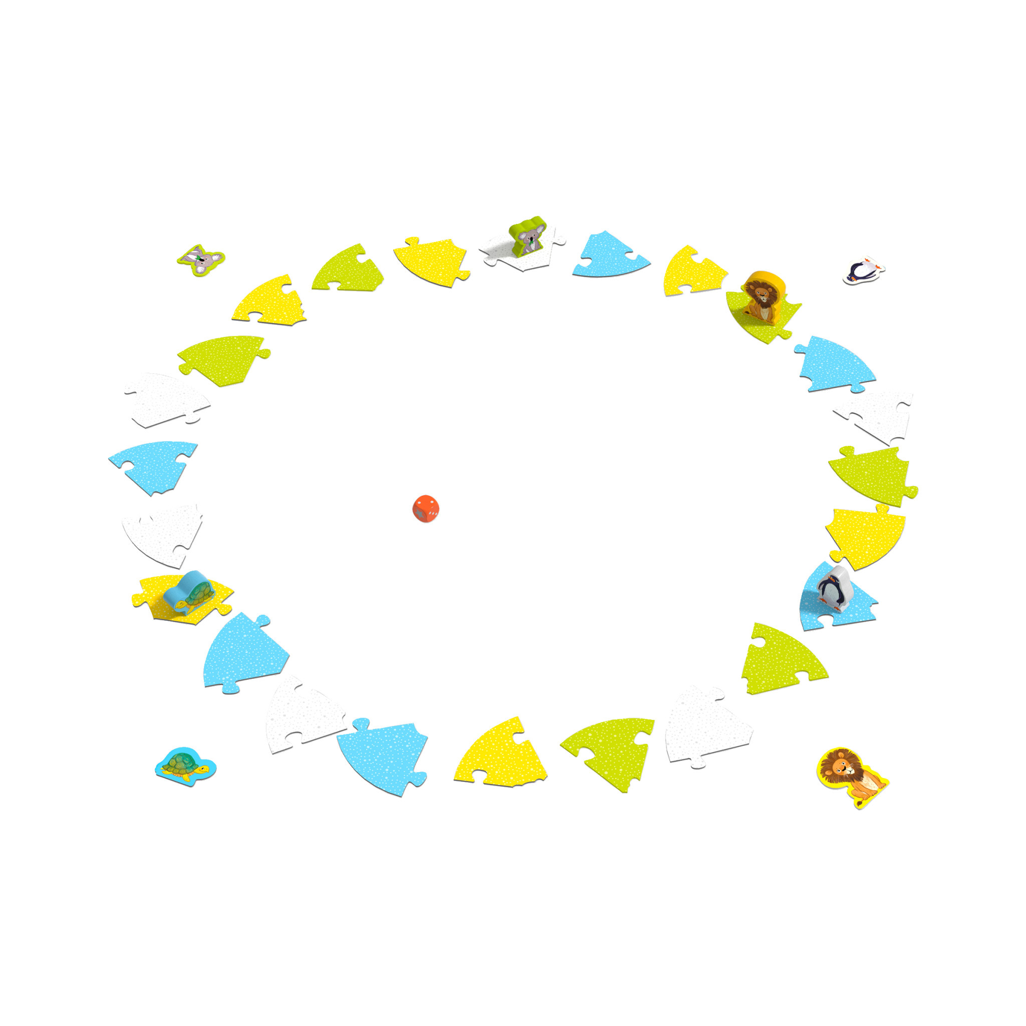 puzzel spel waar wonen de leeuw en zijn dierenvriendjes 3+-2