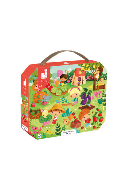 puzzel met 36 stukjes - in de tuin