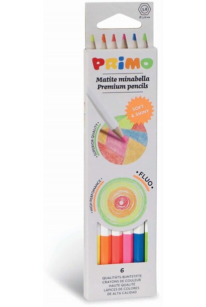 fluor kleurpotloden 6stuks