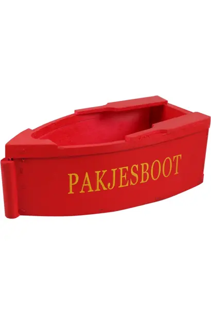 Sinterklaas decoratie houten pakjesboot rood