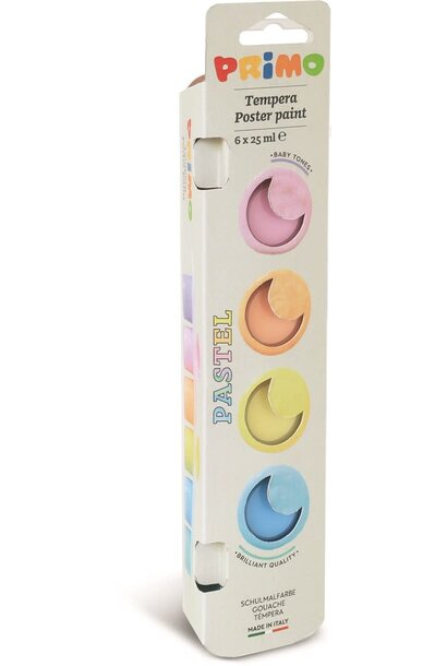 Primo plakkaatverf in potje pastel ( 6x25ML )