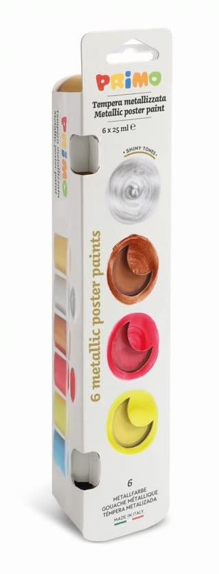 Primo plakkaatverf in potje metallic (6x25ml)-1