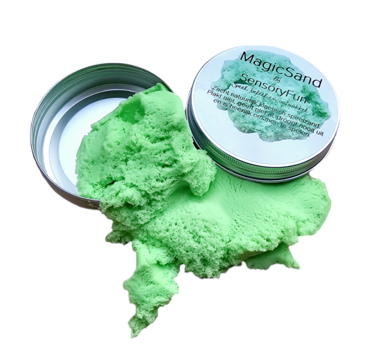 Sensoryfun magic sand blikje 200gr - groen-1