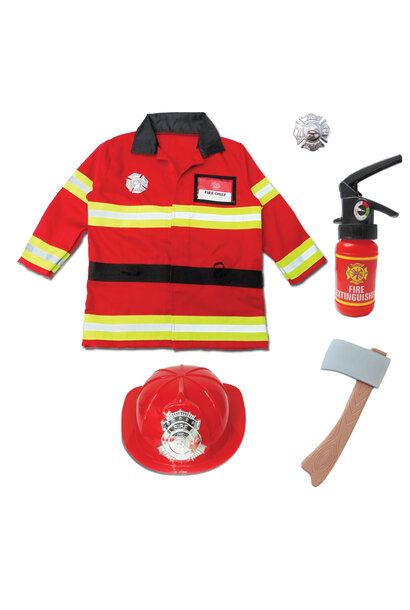 brandweer pak + accessoires rood