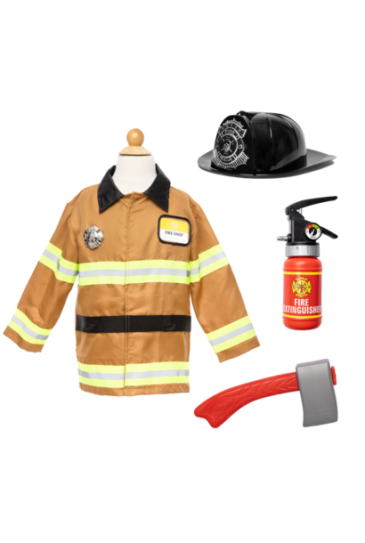 brandweer pak + accessoires bruin