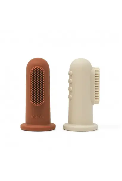 Mushie baby tandenborstel shifting sand / clay