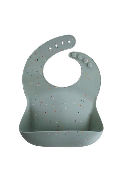 Mushie siliconen slabber cambridge blue confetti