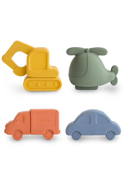 Mushie siliconen badspeelgoed voertuigen