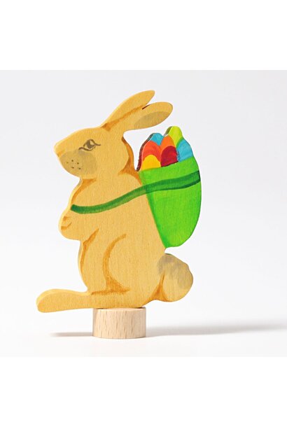 Grimm's decoratieve steker (04231) haas met mand