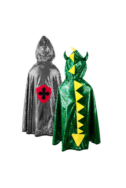 dubbelzijdige cape draak/ridder 4-6 jaar