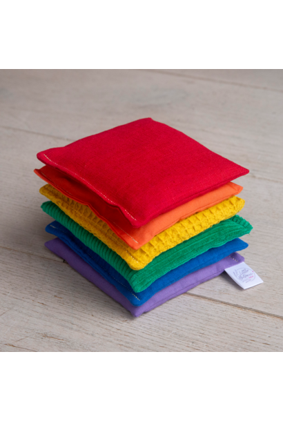 sensorische pittenzakjes 6 delige set - regenboog