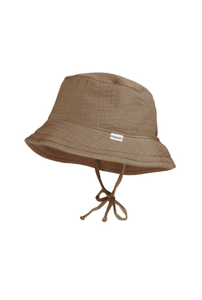 Maximo zonnehoedje bucket hat musselin walnoot