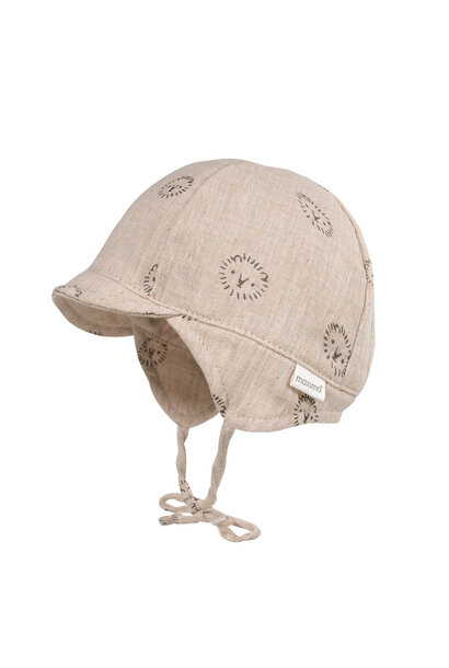 zonnehoedje musselin baby pet beige gemêleerd leeuw