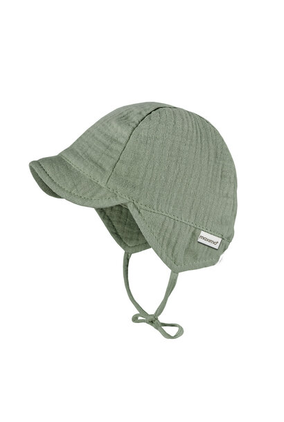 zonnehoedje musselin baby pet groen