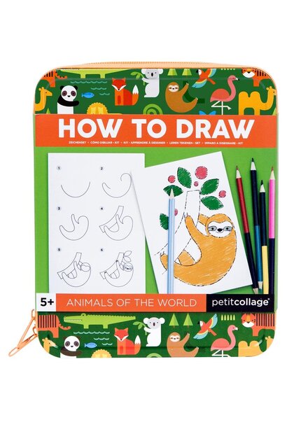 Petit collage how-to-draw dieren over de wereld