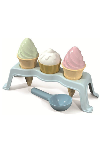 Zandset voor ijsjes & cupcakes met houder