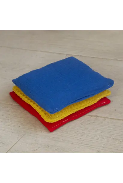 sensorische pittenzakjes 3 delig - rood, geel & blauw