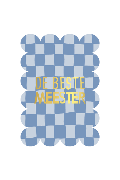 Ansichtkaart met goudfolie - de beste meester