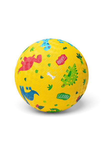 Little L rubberen bal 18cm - dino's geel