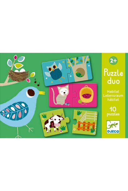 Djeco duo puzzel - dieren leefomgeving DJ08164