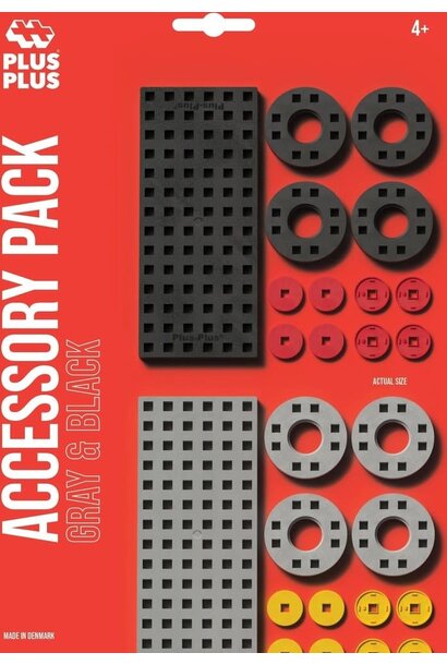 Plus Plus basis bouwplaten met wielen zwart/grijs