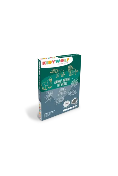 navulling voor kidydraw mini tekenbord - wereld dieren + piraten