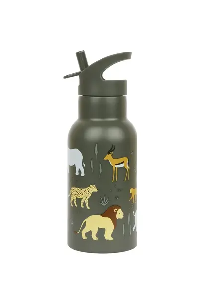 drinkfles RVS 350ml savanna wilde dieren