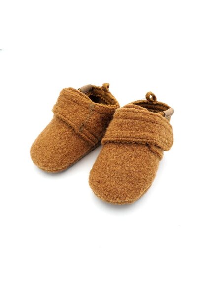 Maximo wollen baby sloffen - cognac