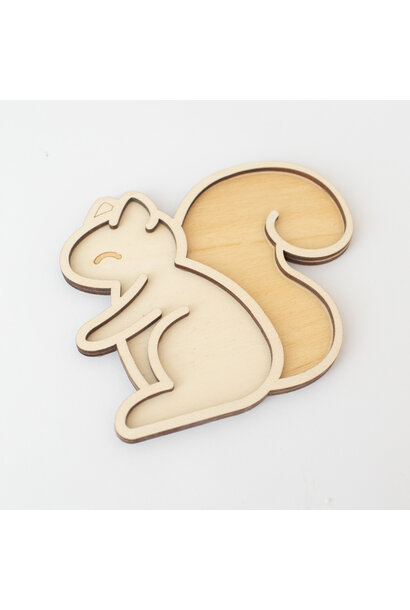 Houten speeltray eekhoorn