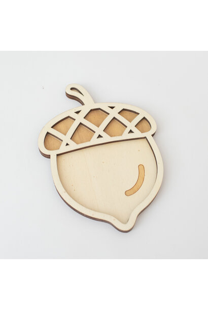 Houten speeltray eikel