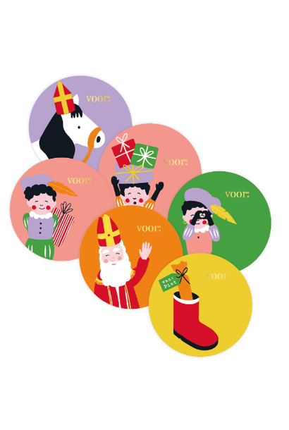 Sinterklaas stickers ‘sinterklaas feest mix’ - 8 stuks