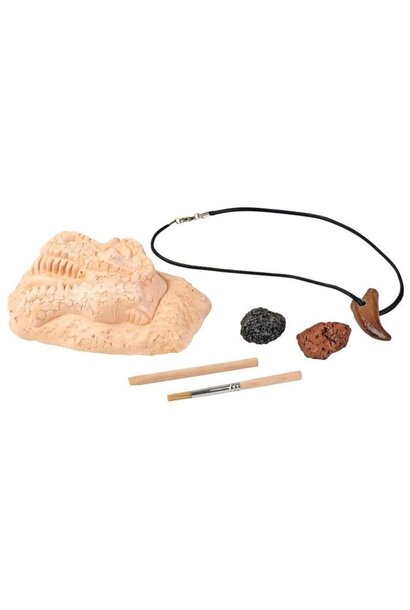 dino uithaksteen ketting met t-rex tand