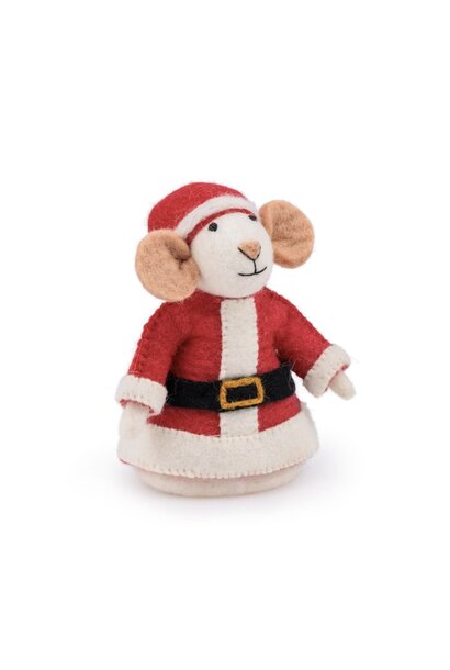 Sjaal met verhaal decoratie  muis 15cm - kerstman