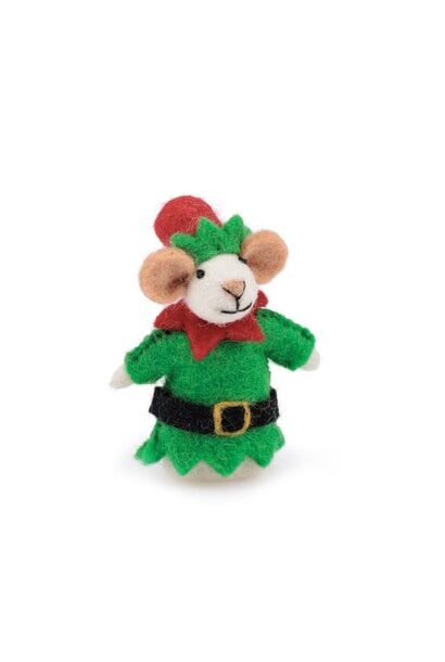 Sjaal met verhaal decoratie muis 10cm - kerst elf