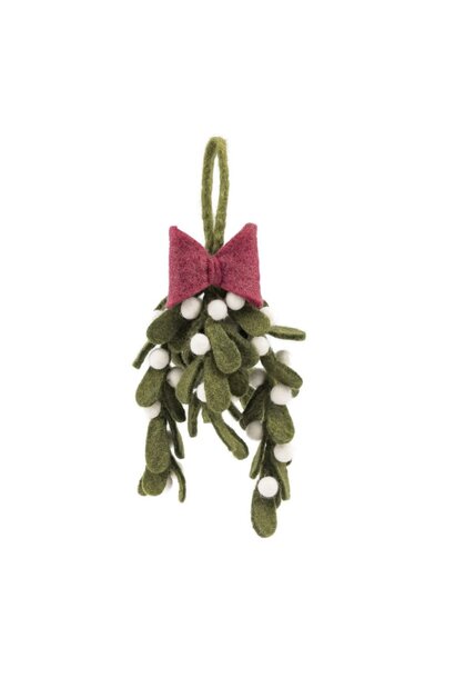 Sjaal met verhaal decoratie hanger mistletoe met strik