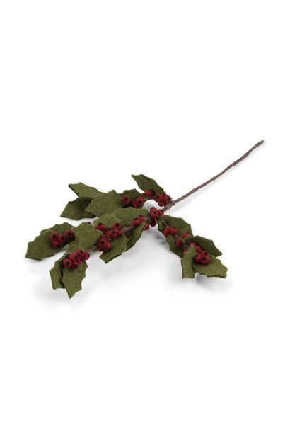 Sjaal met verhaal decoratie tak holly berry