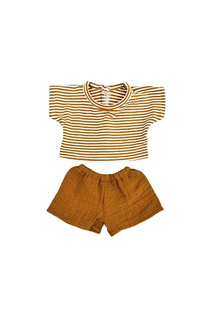 Hollie poppenkleding 34cm caramel stripe