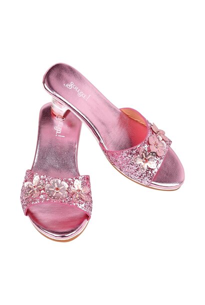 slippers met hoge hak mariona roze metallic