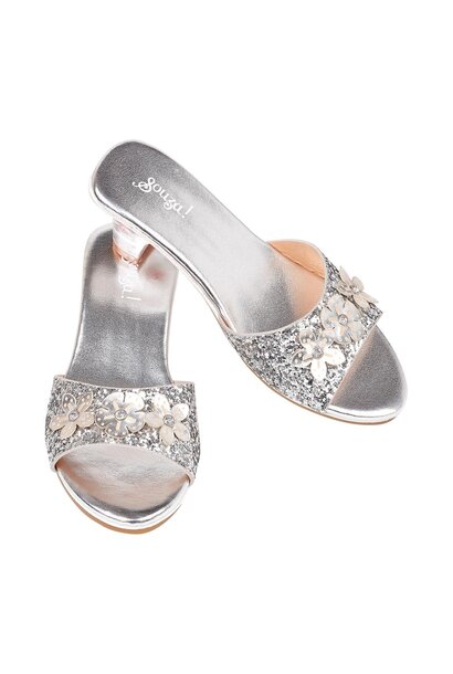 slippers met hoge hak mariona zilver metallic