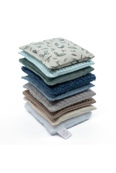 Little botanic label sensorische pittenzakjes 9 delige set - green jeans