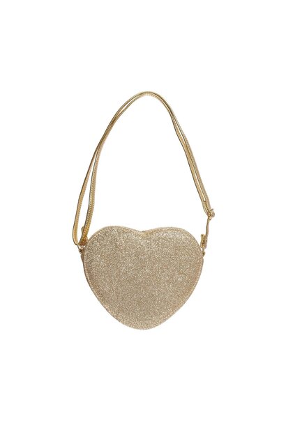 gouden glitter hartjes tas