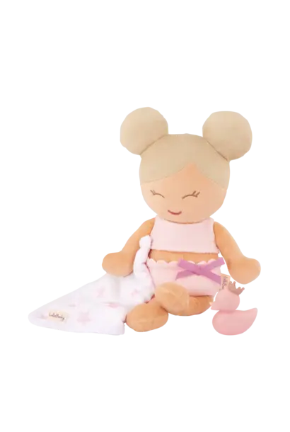 plush bad pop meisje blond haar + accessoires