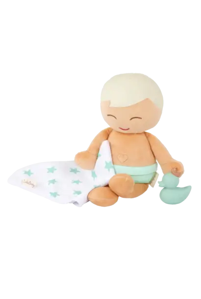 plush bad pop jongen blond haar + accessoires
