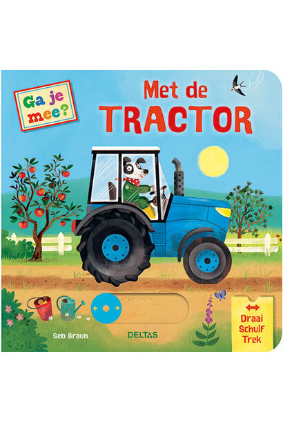 Deltas kartonboek ga je mee? met de tractor
